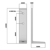 34-030-3SS MODULAR SOLUTIONS FLOOR FASTENING ALUMINUM BRACKET WITH STAINLESS STEEL HARDWARE 30MM X 140MM